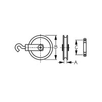 Tiller Cable Pulley 1 3/4